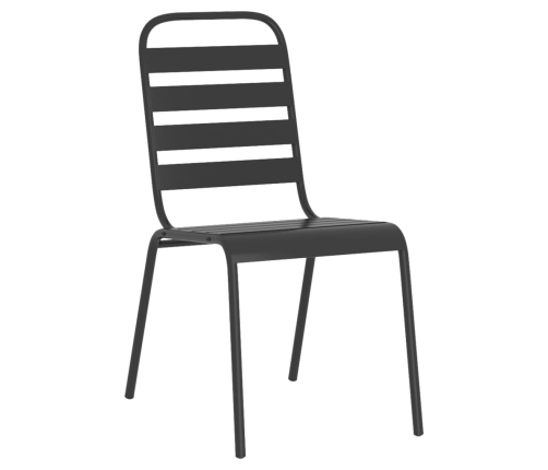 Juego de comedor de jardín 9 piezas acero gris antracita