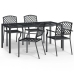 Juego de comedor de jardín 5 piezas acero gris antracita