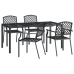 Juego de comedor de jardín 5 piezas acero gris antracita