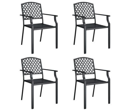 Juego de comedor de jardín 5 piezas acero gris antracita