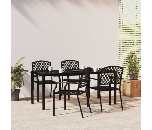 Juego de comedor de jardín 5 piezas acero gris antracita