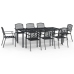 Juego de comedor de jardín 9 piezas acero gris antracita