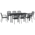 Juego de comedor de jardín 9 piezas acero gris antracita