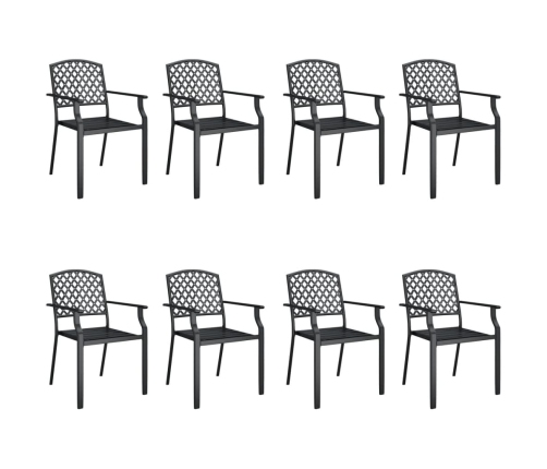 Juego de comedor de jardín 9 piezas acero gris antracita