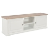 Mueble de TV madera contrachapada blanco 110x30x40 cm