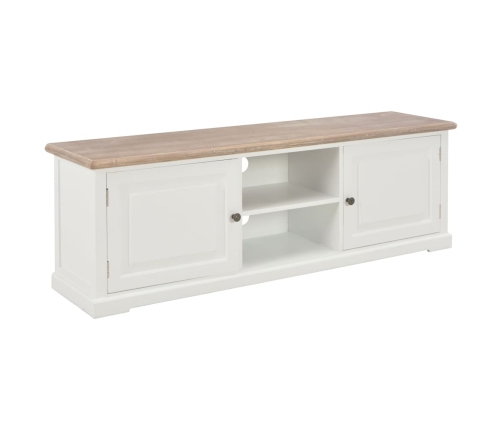 Mueble de TV madera contrachapada blanco 110x30x40 cm