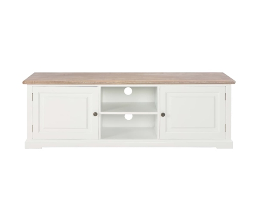 Mueble de TV madera contrachapada blanco 110x30x40 cm