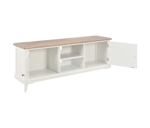 Mueble de TV madera contrachapada blanco 110x30x40 cm