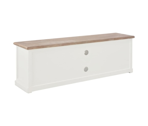 Mueble de TV madera contrachapada blanco 110x30x40 cm