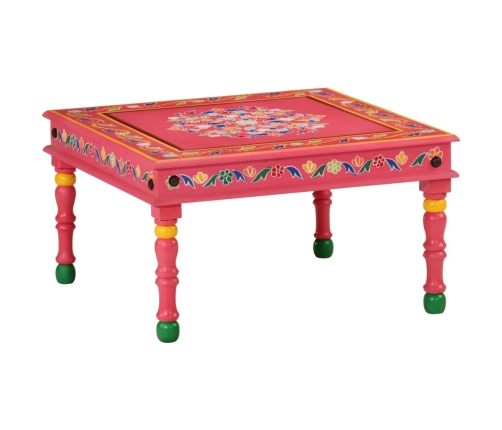 Mesa de centro madera maciza de mango rosa pintada a mano