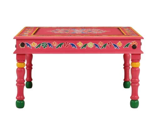 Mesa de centro madera maciza de mango rosa pintada a mano