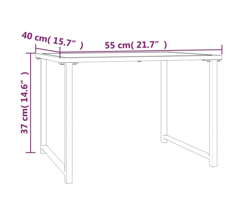 Mesa de jardín de acero gris antracita 55x40x37 cm