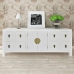 Mueble de TV madera contrachapada blanco 110x24x48 cm