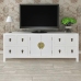 Mueble de TV madera contrachapada blanco 110x24x48 cm