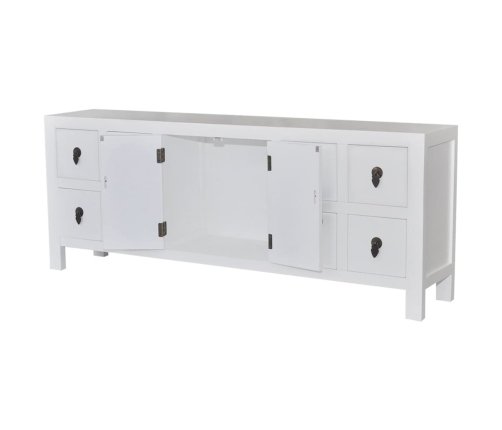 Mueble de TV madera contrachapada blanco 110x24x48 cm