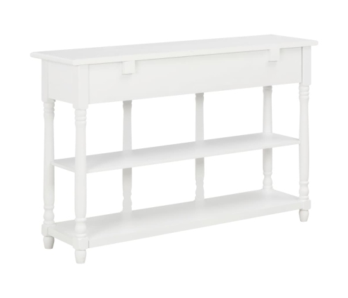 Mesa consola madera de ingeniería blanca 110x30x76 cm