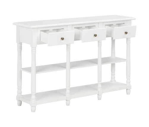 Mesa consola madera de ingeniería blanca 110x30x76 cm