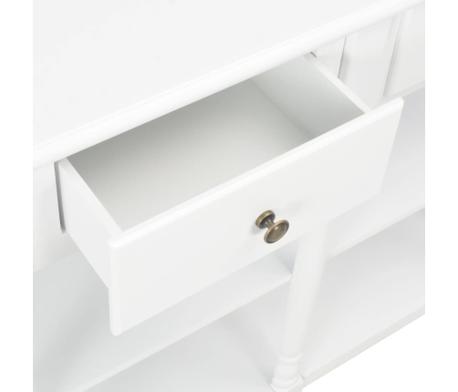 Mesa consola madera de ingeniería blanca 110x30x76 cm