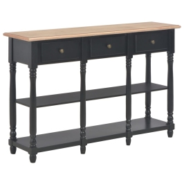 Mesa consola de madera de ingeniería negro 110x30x76cm