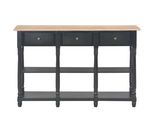 Mesa consola de madera de ingeniería negro 110x30x76cm