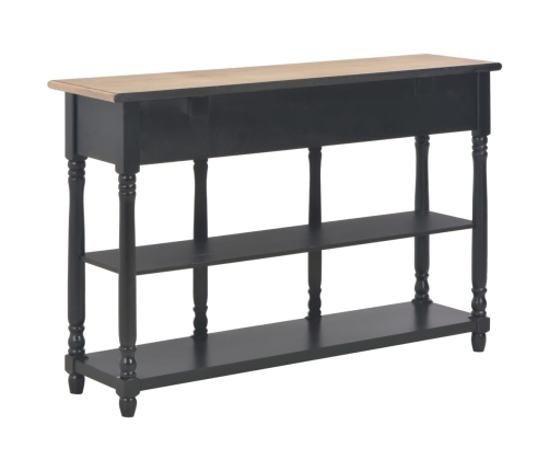 Mesa consola de madera de ingeniería negro 110x30x76cm