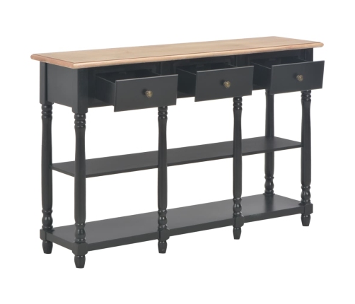 Mesa consola de madera de ingeniería negro 110x30x76cm