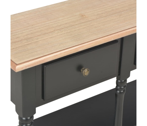 Mesa consola de madera de ingeniería negro 110x30x76cm