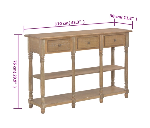 Mesa consola de madera de ingeniería 110x30x76 cm