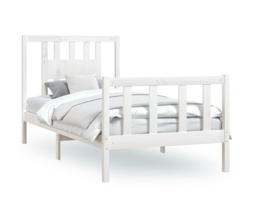 Estructura de cama sin colchón madera de pino blanca 90x200 cm