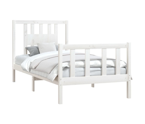 Estructura de cama sin colchón madera de pino blanca 90x200 cm