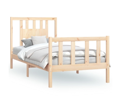 Estructura de cama sin colchón madera maciza de pino 100x200 cm