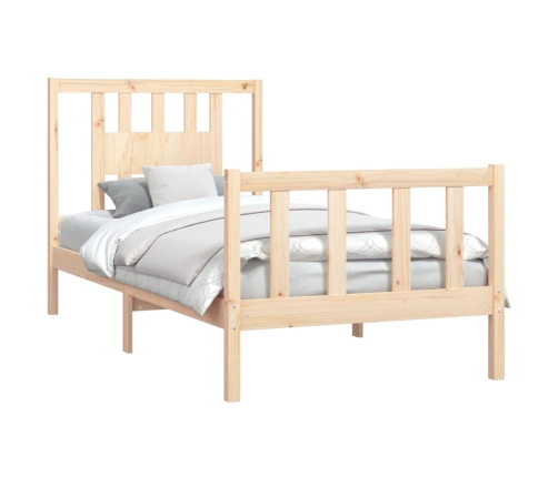 Estructura de cama sin colchón madera maciza de pino 100x200 cm