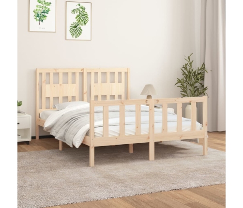 Estructura de cama sin colchón madera de pino maciza 120x200 cm