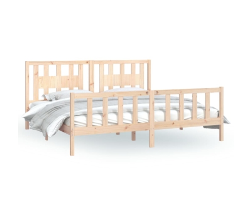 Estructura de cama sin colchón madera maciza de pino 200x200 cm