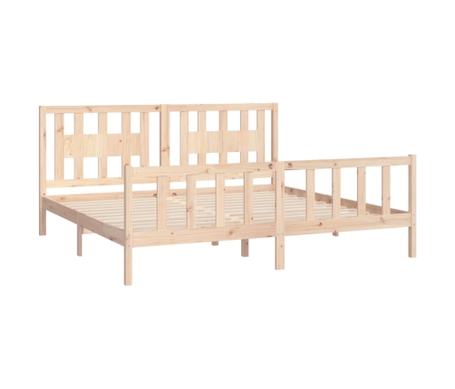 Estructura de cama sin colchón madera maciza de pino 200x200 cm