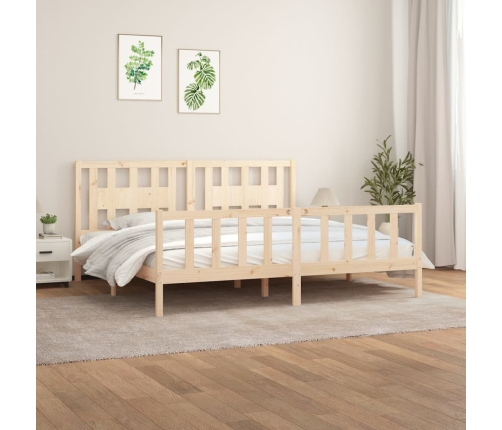 Estructura de cama sin colchón madera maciza de pino 200x200 cm