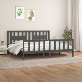 Estructura de cama sin colchón madera de pino gris 200x200 cm