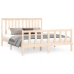 Estructura de cama con cabecero madera de pino blanco 150x200cm