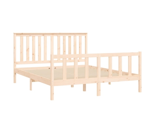 Estructura de cama con cabecero madera de pino blanco 150x200cm