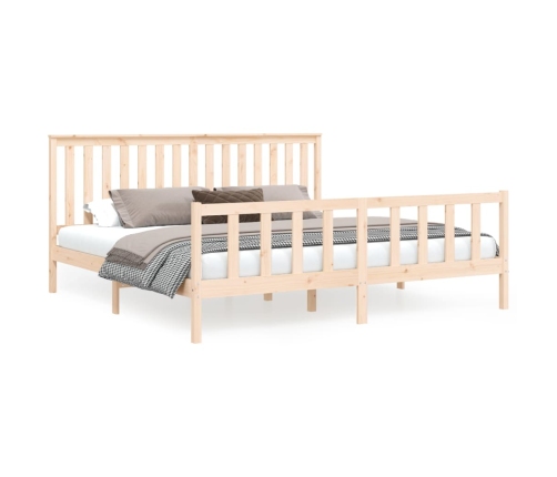 Estructura de cama con cabecero madera maciza de pino 180x200cm