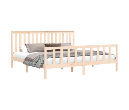 Estructura de cama con cabecero madera maciza de pino 180x200cm