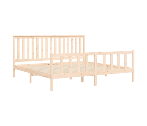 Estructura de cama con cabecero madera maciza de pino 180x200cm