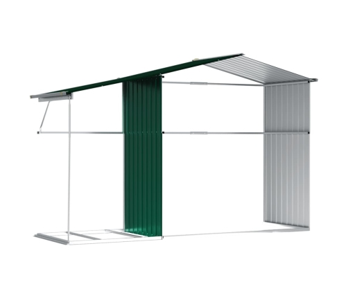 Cobertizo de jardín acero galvanizado verde 277x192,5x179 cm