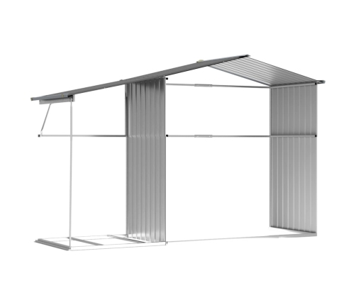 Cobertizo de jardín acero galvanizado gris 277x192,5x179 cm