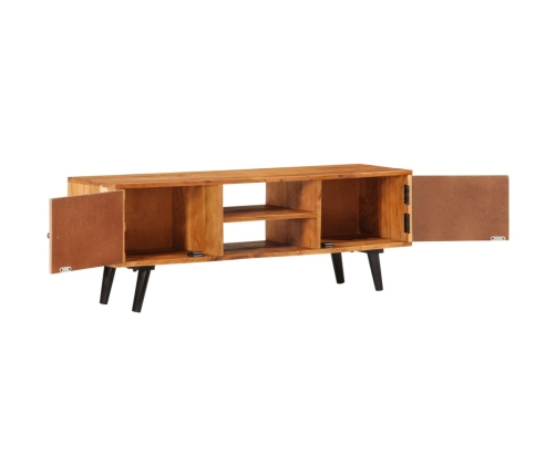 Mueble de TV con puertas metal madera maciza acacia 112x30x40cm