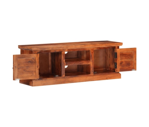 Mueble de TV con puertas madera maciza de acacia 112x30x40 cm