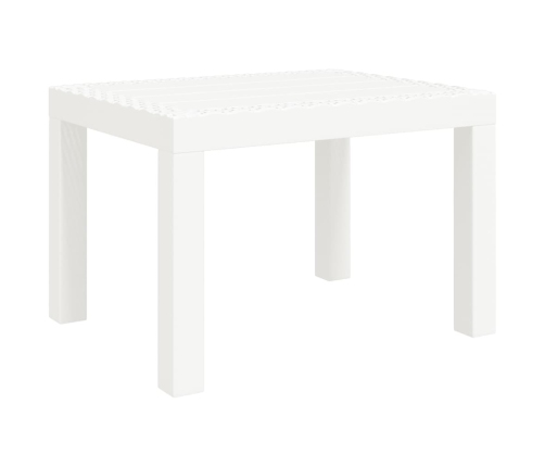 Mesa de jardín PP blanco 59x47x40 cm