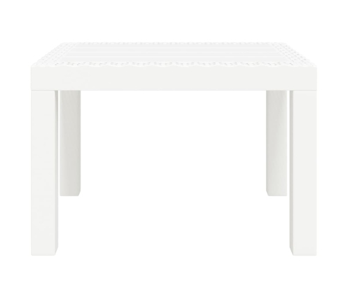 Mesa de jardín PP blanco 59x47x40 cm