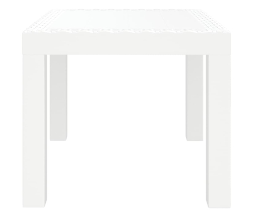 Mesa de jardín PP blanco 59x47x40 cm