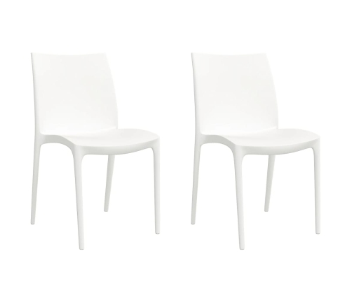 vidaXL Sillas de jardín 2 uds polipropileno blanco 50x46x80 cm